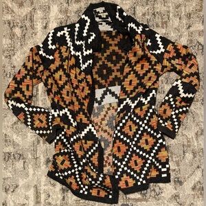 Vintage Bass Aztec Shawl Coverup XS / S / M EUC